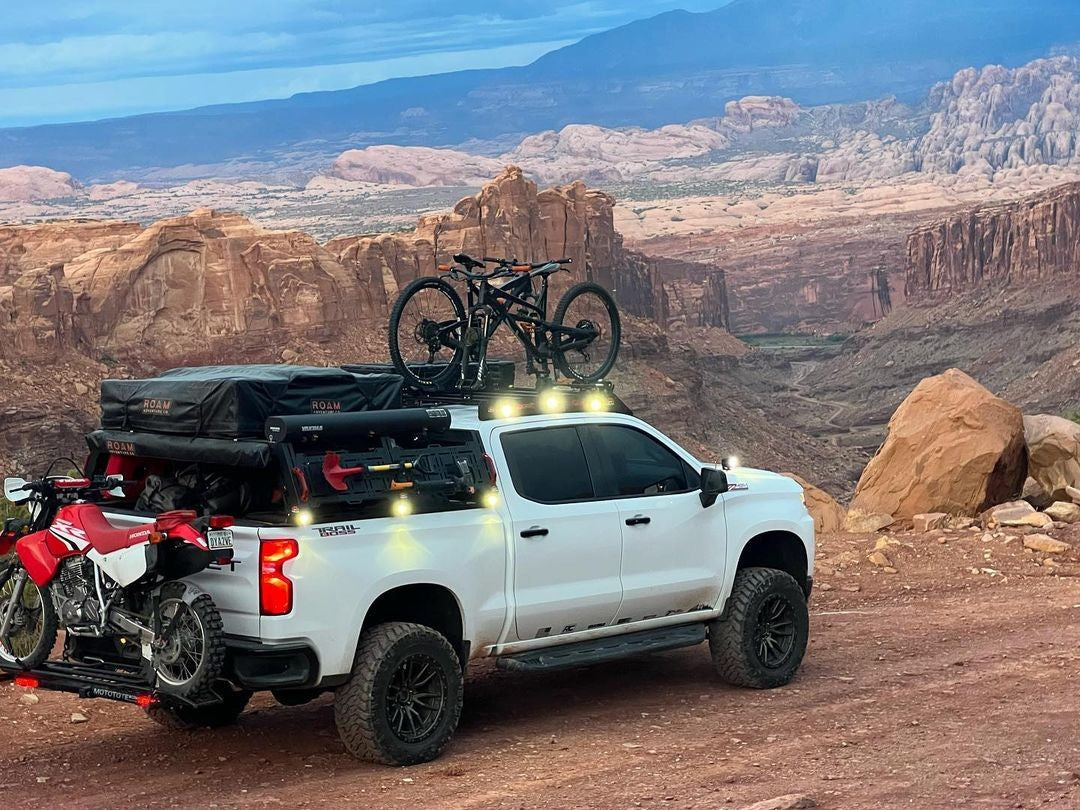 Honda XR Hitch Mount Motorcycle Carrier on a Chevrolet Silverado 