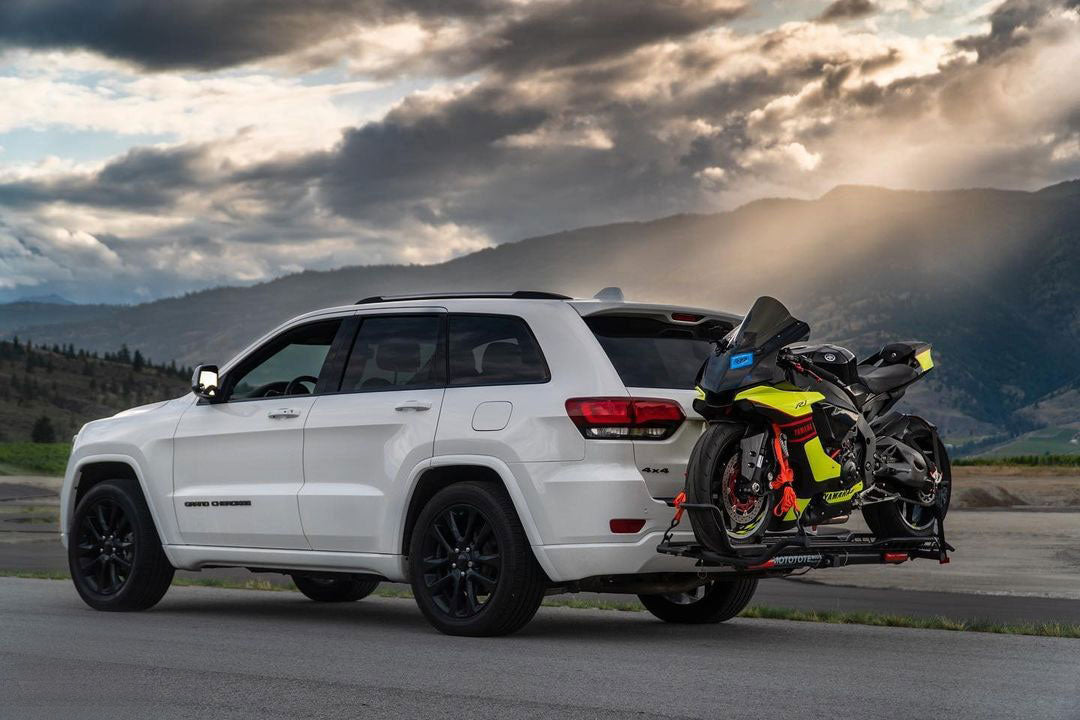 Yamaha R1 Sport Motorcycle Carrier on a Jeep Grand Cherokee