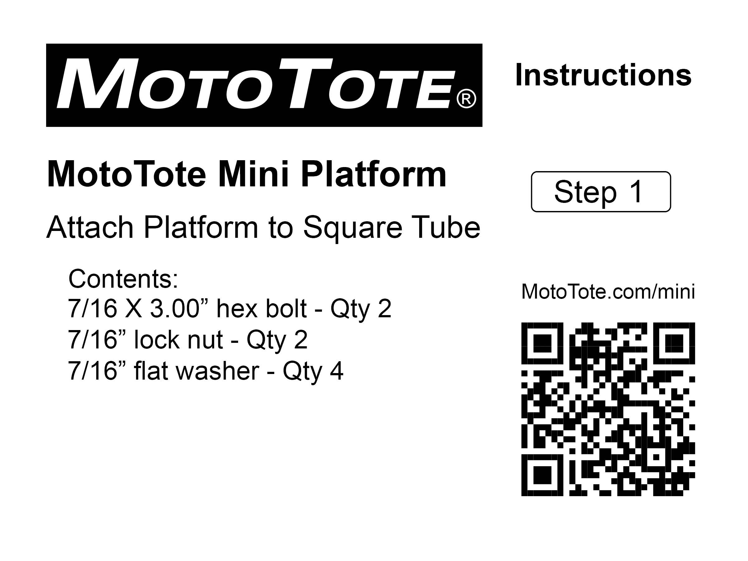 Mini Bike Rack - Hardware Bag 1