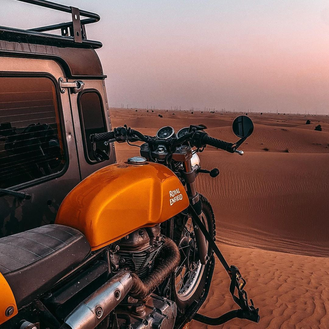 Royal Enfield on a Motorcycle Hitch Carrier in Dubai