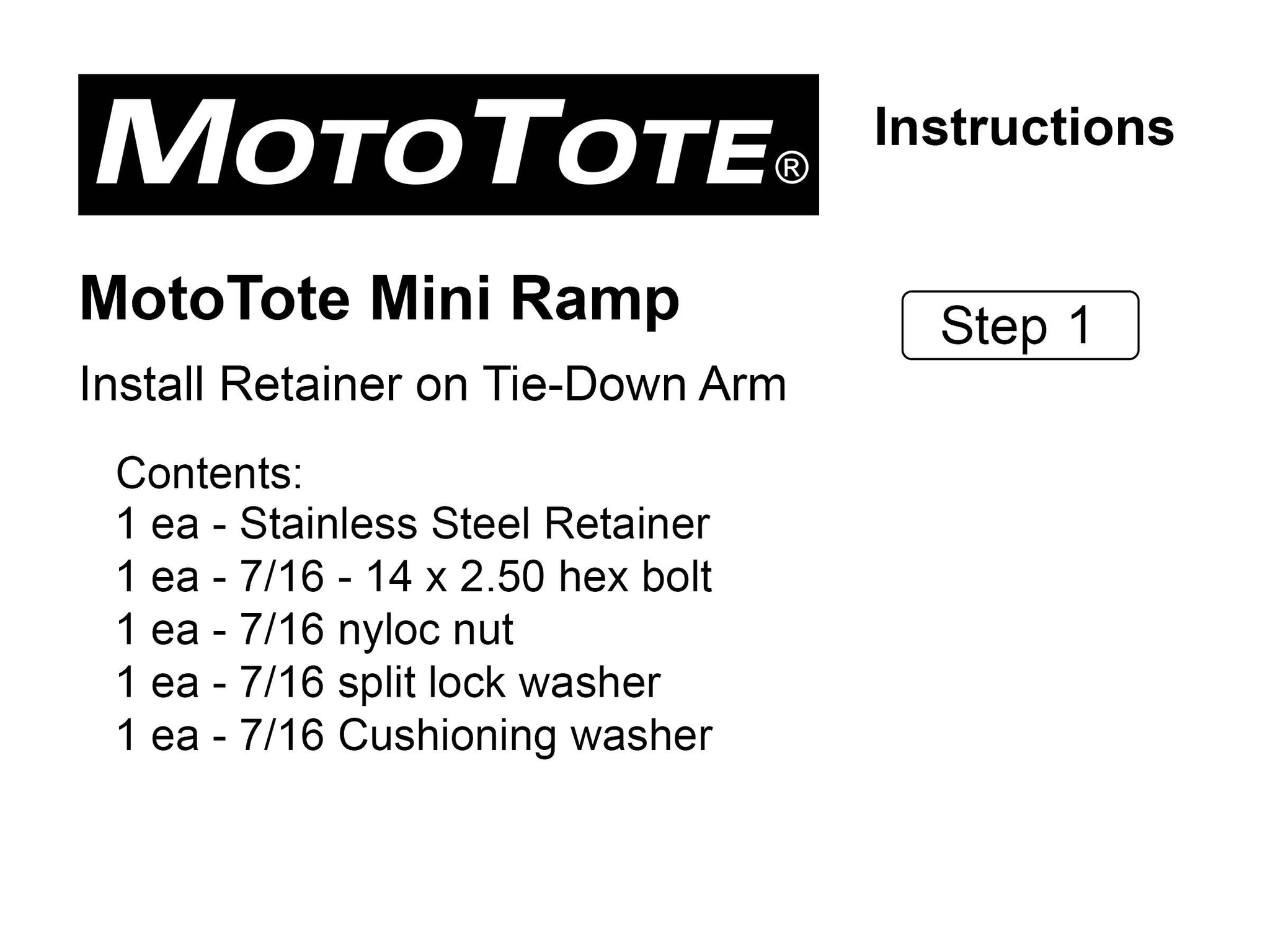 Mini Ramp Hardware Kit