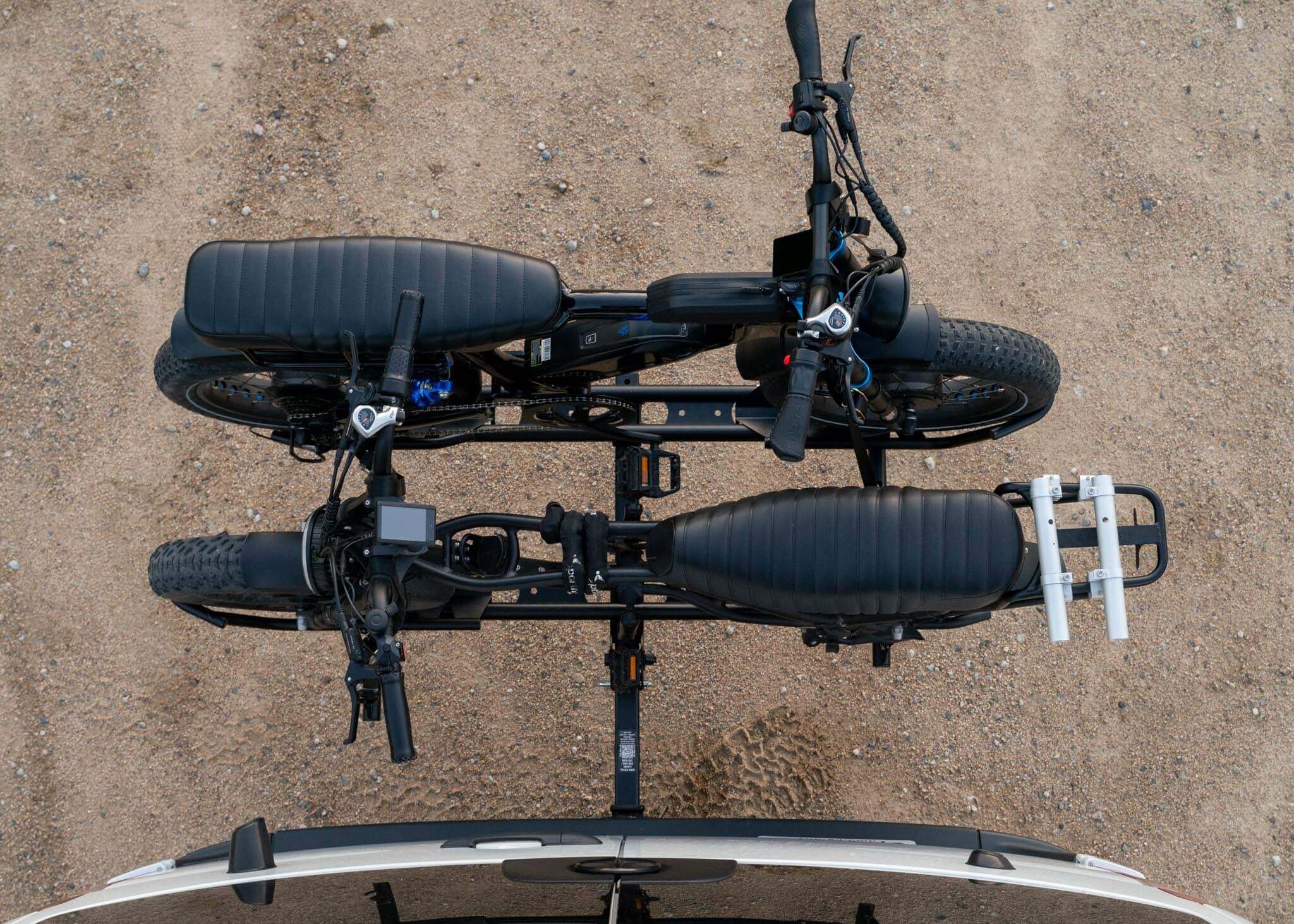 MotoTote Mini Dual Bicycle Rack for E Bikes Hauling Ariel Rider E Bikes